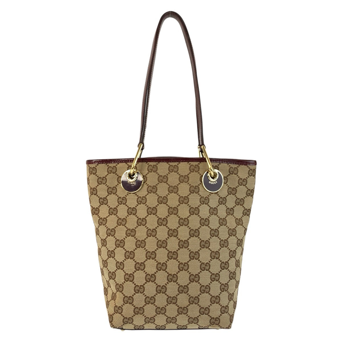 24876
GUCCI グッチ ベージュ ワインレッド ゴールド金具 GGキャンバス / レザー 120840 トートバッグ ショルダーバッグ レディース AB23