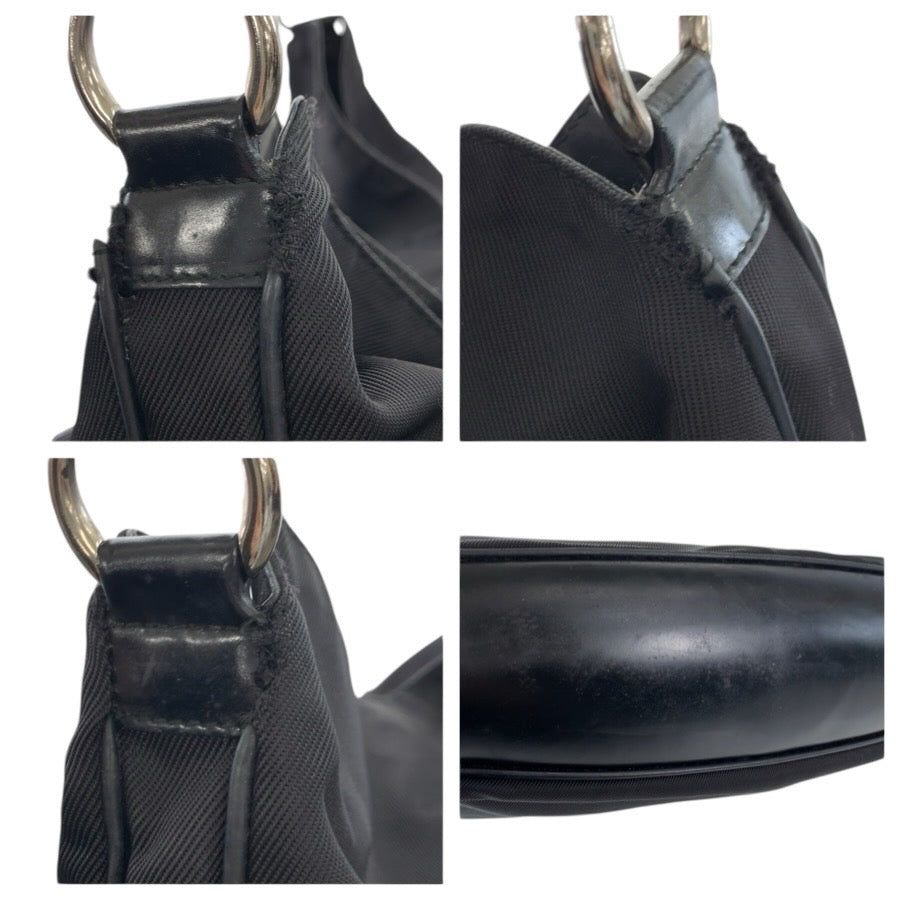 24877
GUCCI グッチ バンブー ブラック 黒 シルバー金具 ナイロン 001 1998 1577 ハンドバッグ ショルダーバッグ2way レディース AB23