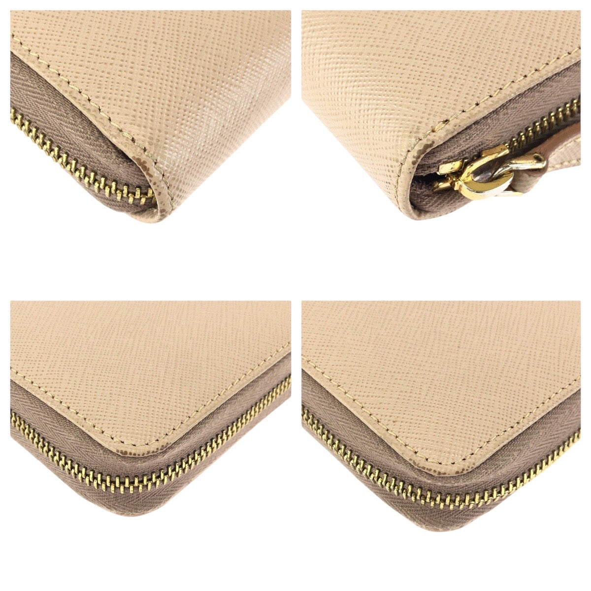24881
PRADA プラダ サフィアーノ ベージュ ゴールド金具 レザー 長財布 ロングウォレット レディース ABP38