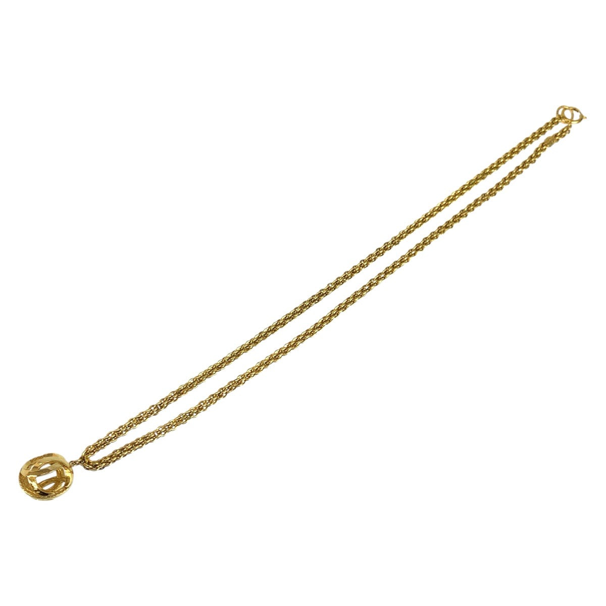 24882
CHANEL シャネル ヴィンテージ 透かし ボール ゴールド メッキ ネックレス レディース AB56