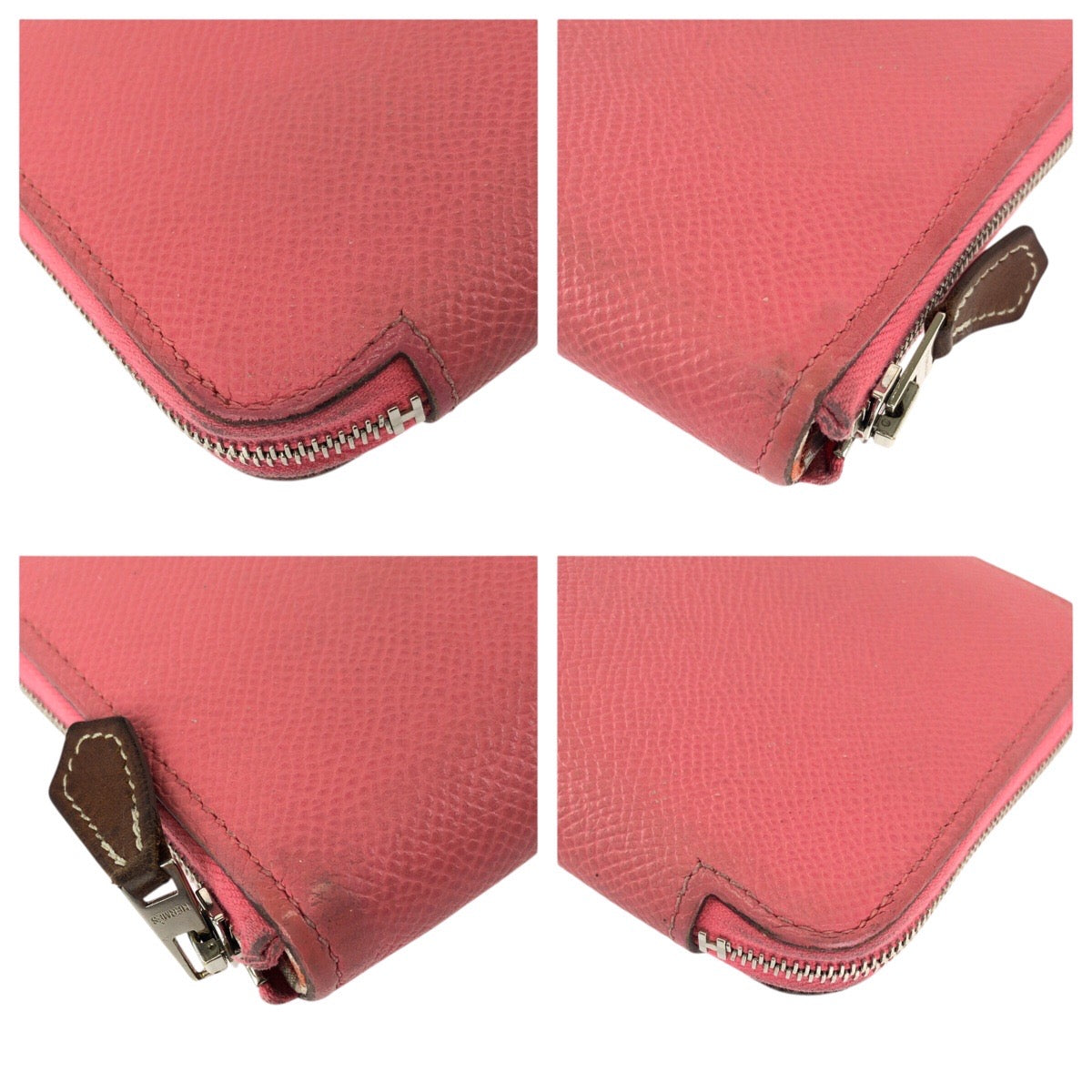 24883
HERMES エルメス アザップロング シルクイン ローズアザレ ピンク シルバー金具 ヴォーエプソン 長財布 ラウンドファスナー X刻印 レディース AB38