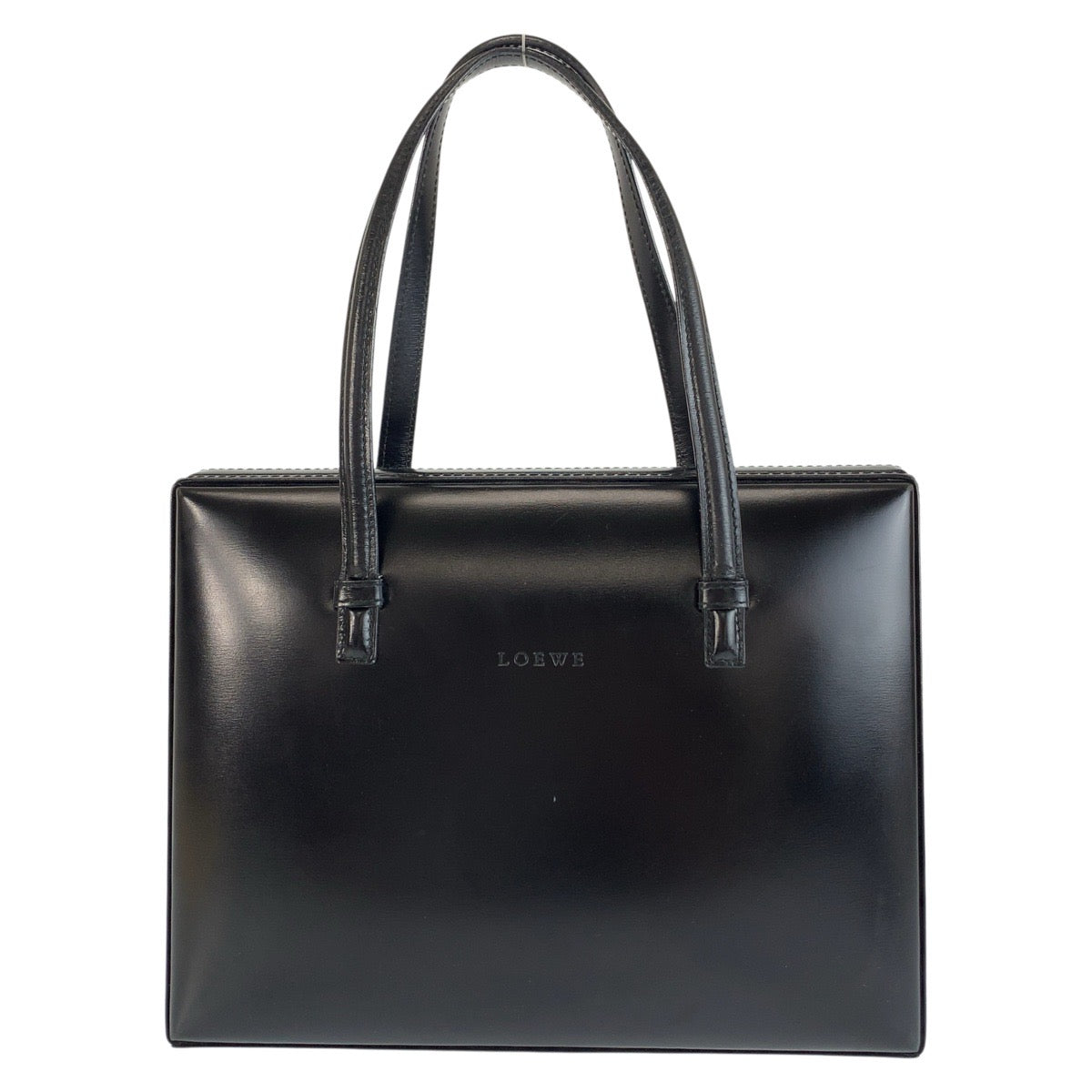 24885
LOEWE ロエベ ヴィンテージ ブラック ゴールド金具 レザー ハンドバッグ レディース AB