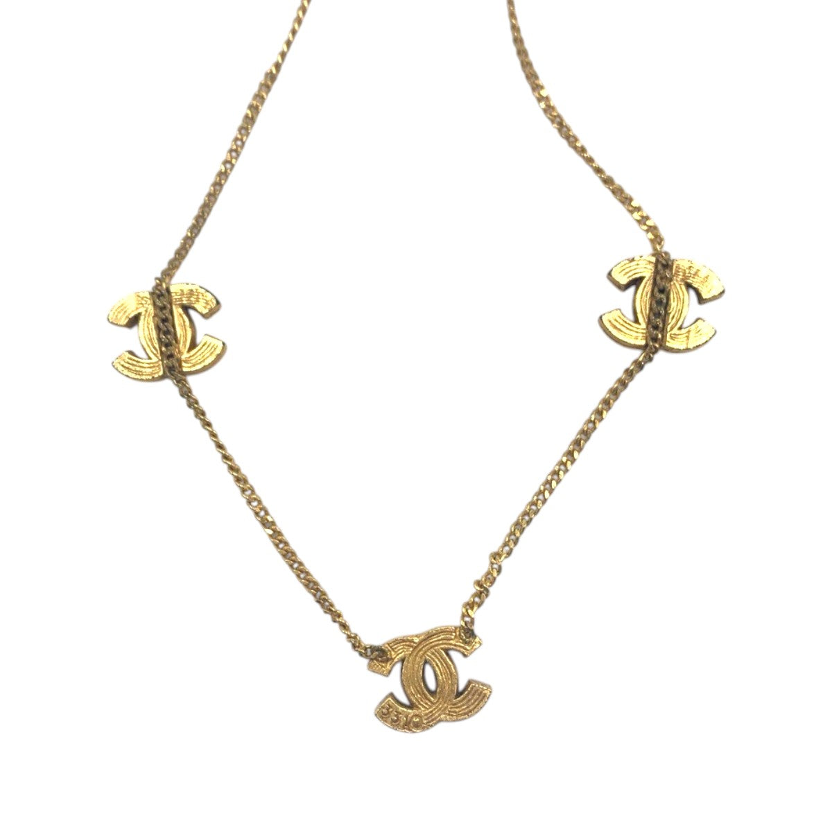 24886
CHANEL シャネル ヴィンテージ ココマーク ラインストーン ゴールド メタル ネックレス レディース AB36