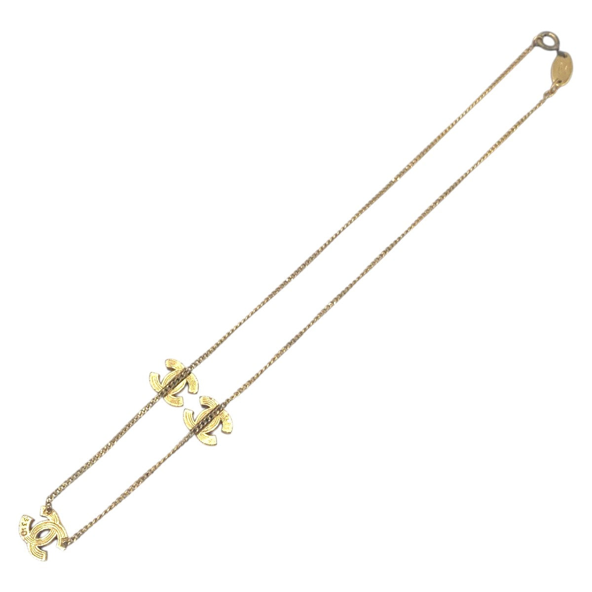 24886
CHANEL シャネル ヴィンテージ ココマーク ラインストーン ゴールド メタル ネックレス レディース AB36