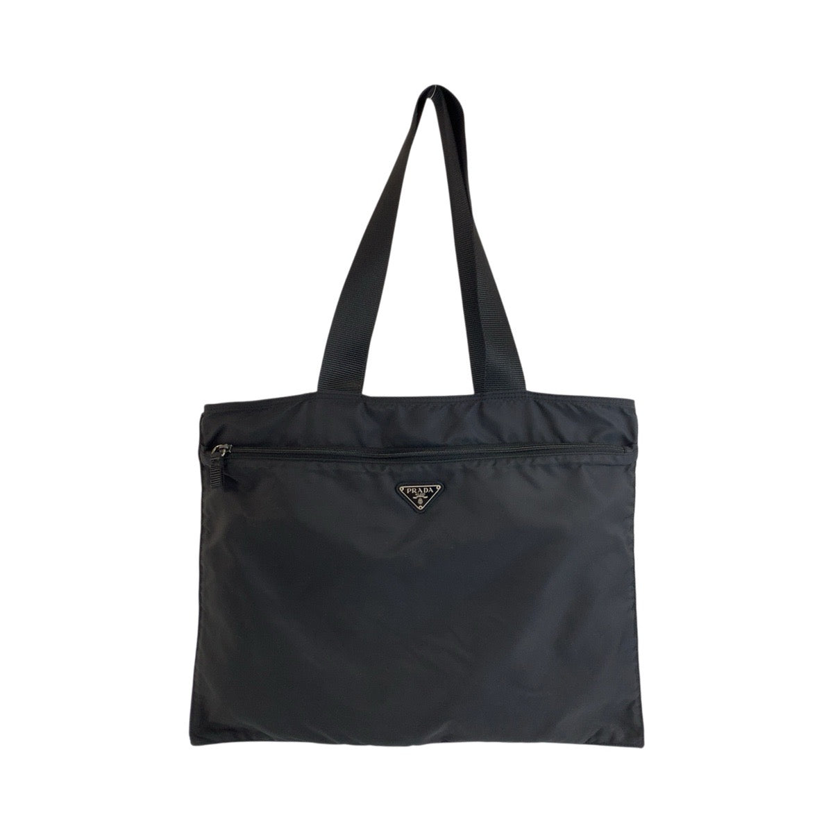 24888
PRADA プラダ テスート 三角ロゴプレート ブラック 黒 シルバー金具 ナイロン / レザー トートバッグ ショルダーバッグ レディース ABP35