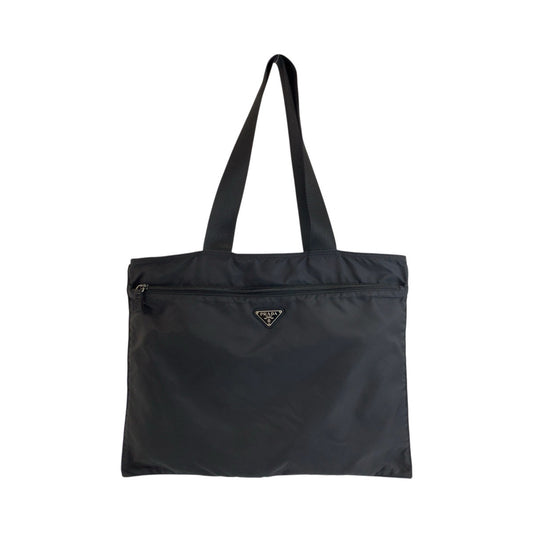 24888
PRADA プラダ テスート 三角ロゴプレート ブラック 黒 シルバー金具 ナイロン / レザー トートバッグ ショルダーバッグ レディース ABP35