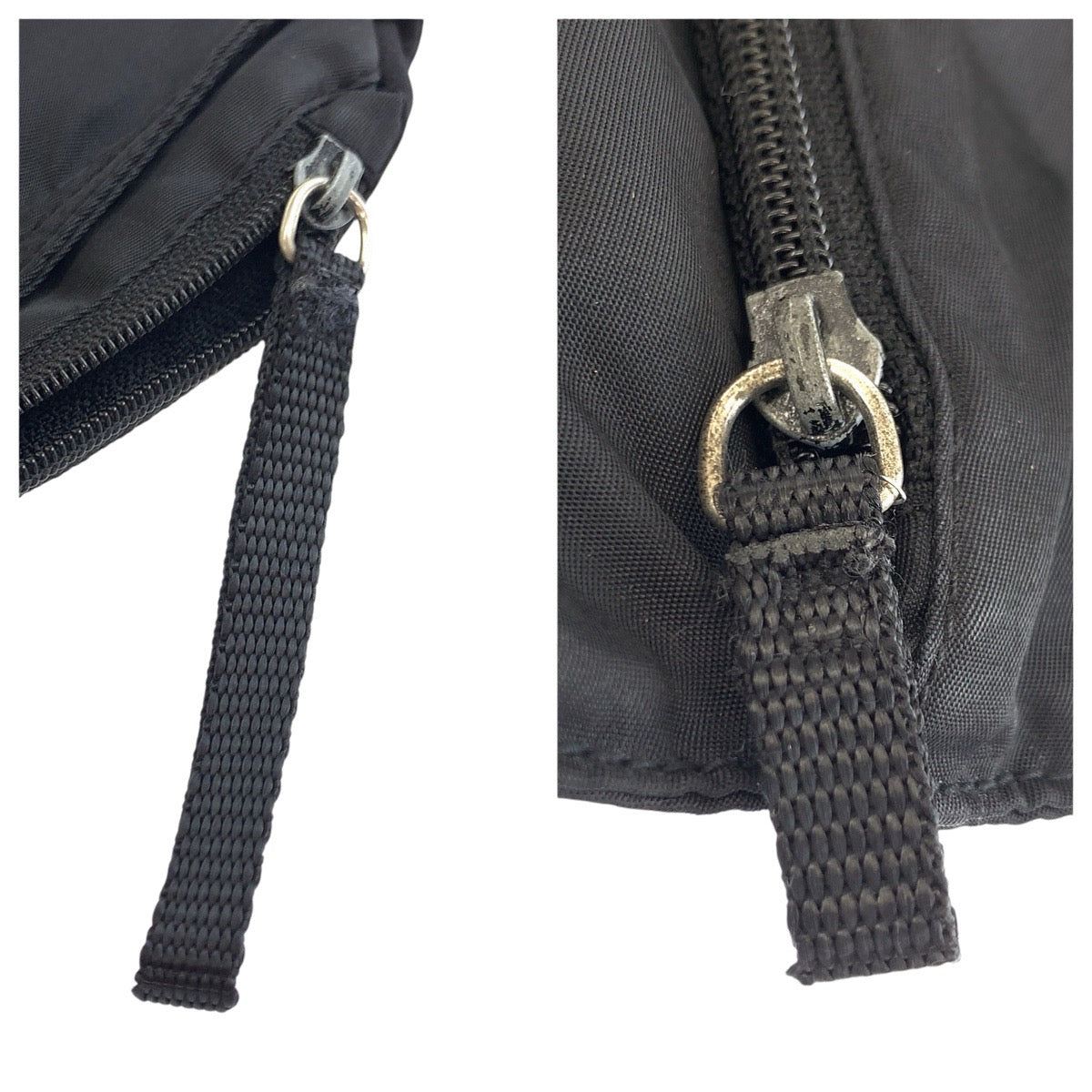 24888
PRADA プラダ テスート 三角ロゴプレート ブラック 黒 シルバー金具 ナイロン / レザー トートバッグ ショルダーバッグ レディース ABP35