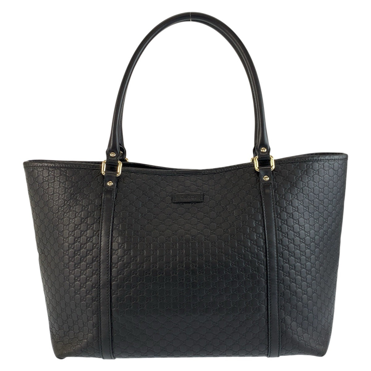 24893
GUCCI グッチ マイクログッチシマ ブラック 黒 ゴールド金具 レザー 449647 トートバッグ ショルダーバッグ レディース ABP58