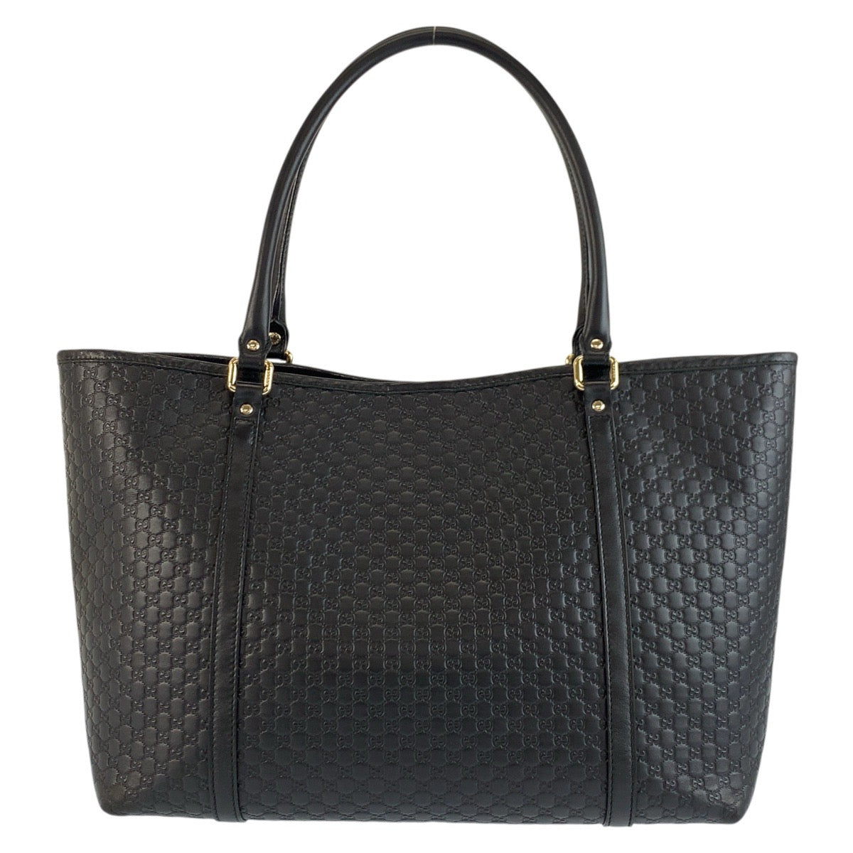 24893
GUCCI グッチ マイクログッチシマ ブラック 黒 ゴールド金具 レザー 449647 トートバッグ ショルダーバッグ レディース ABP58