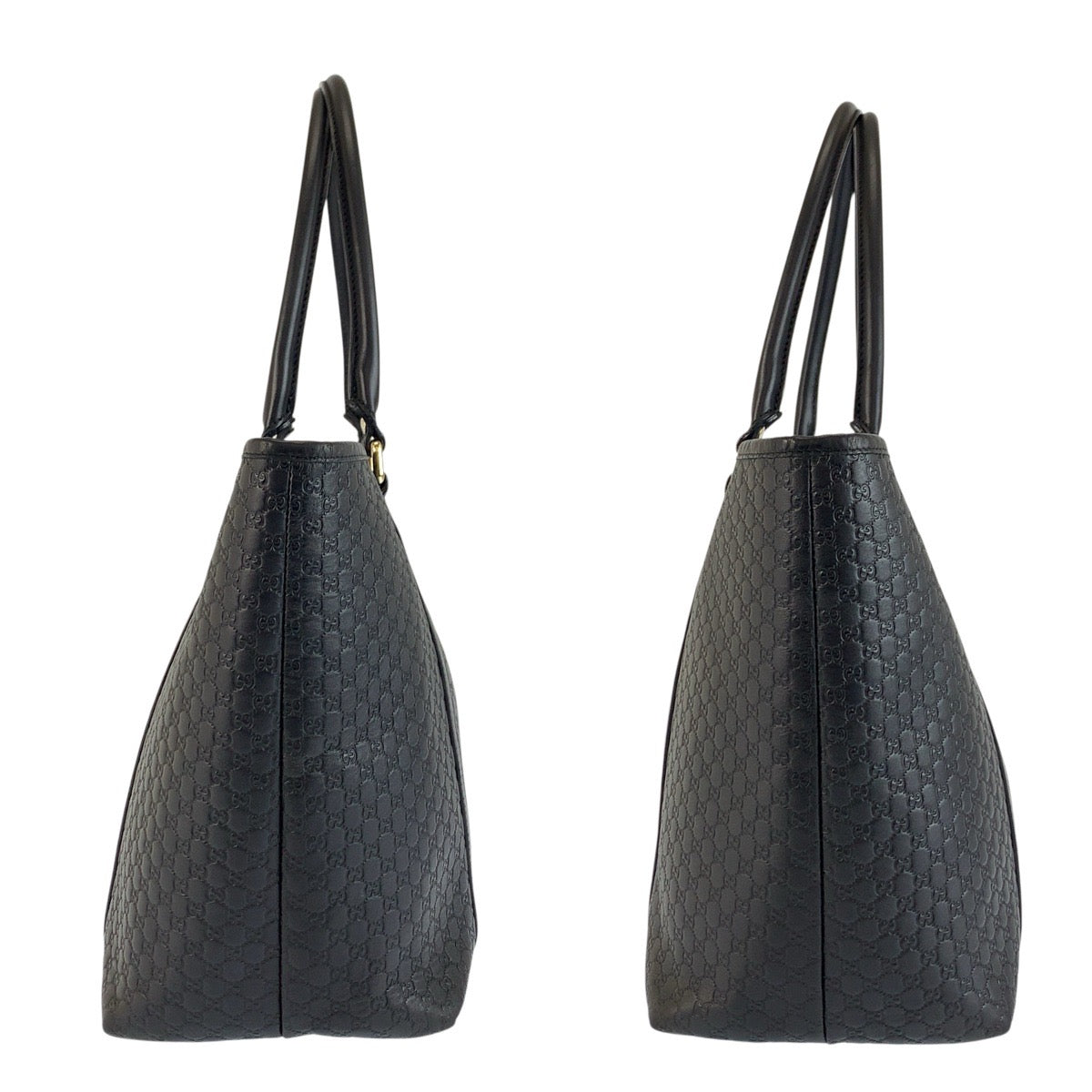 24893
GUCCI グッチ マイクログッチシマ ブラック 黒 ゴールド金具 レザー 449647 トートバッグ ショルダーバッグ レディース ABP58