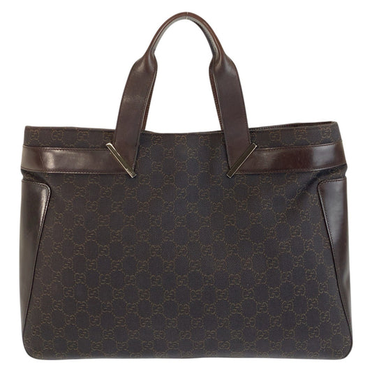24894
GUCCI グッチ ブラウン GGキャンバス / レザー 73982 トートバッグ ハンドバッグ レディース ABP35
