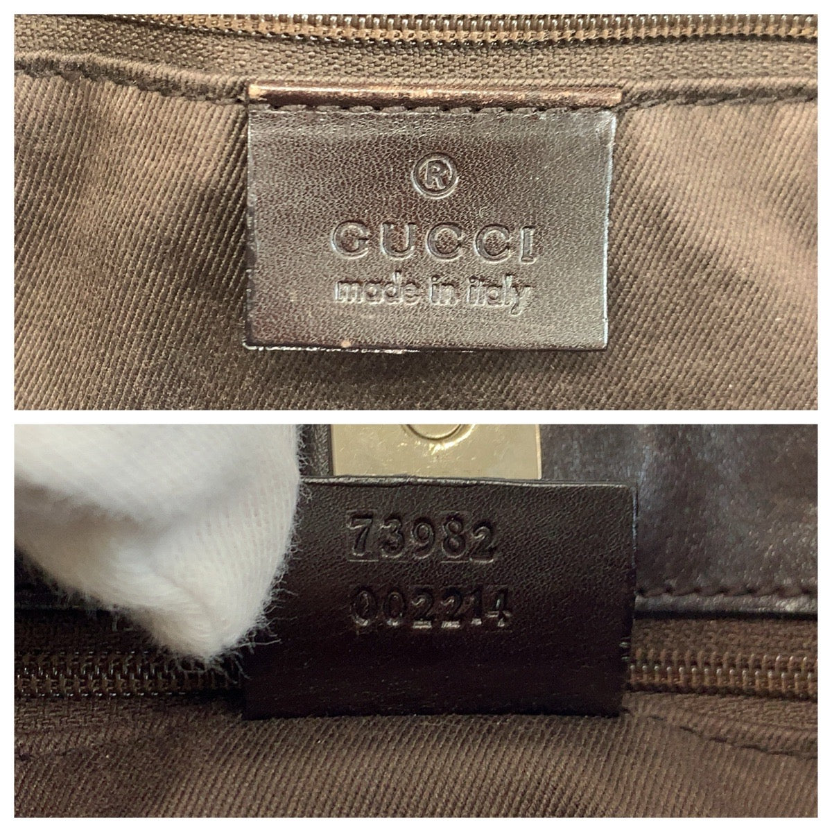 24894
GUCCI グッチ ブラウン GGキャンバス / レザー 73982 トートバッグ ハンドバッグ レディース ABP35