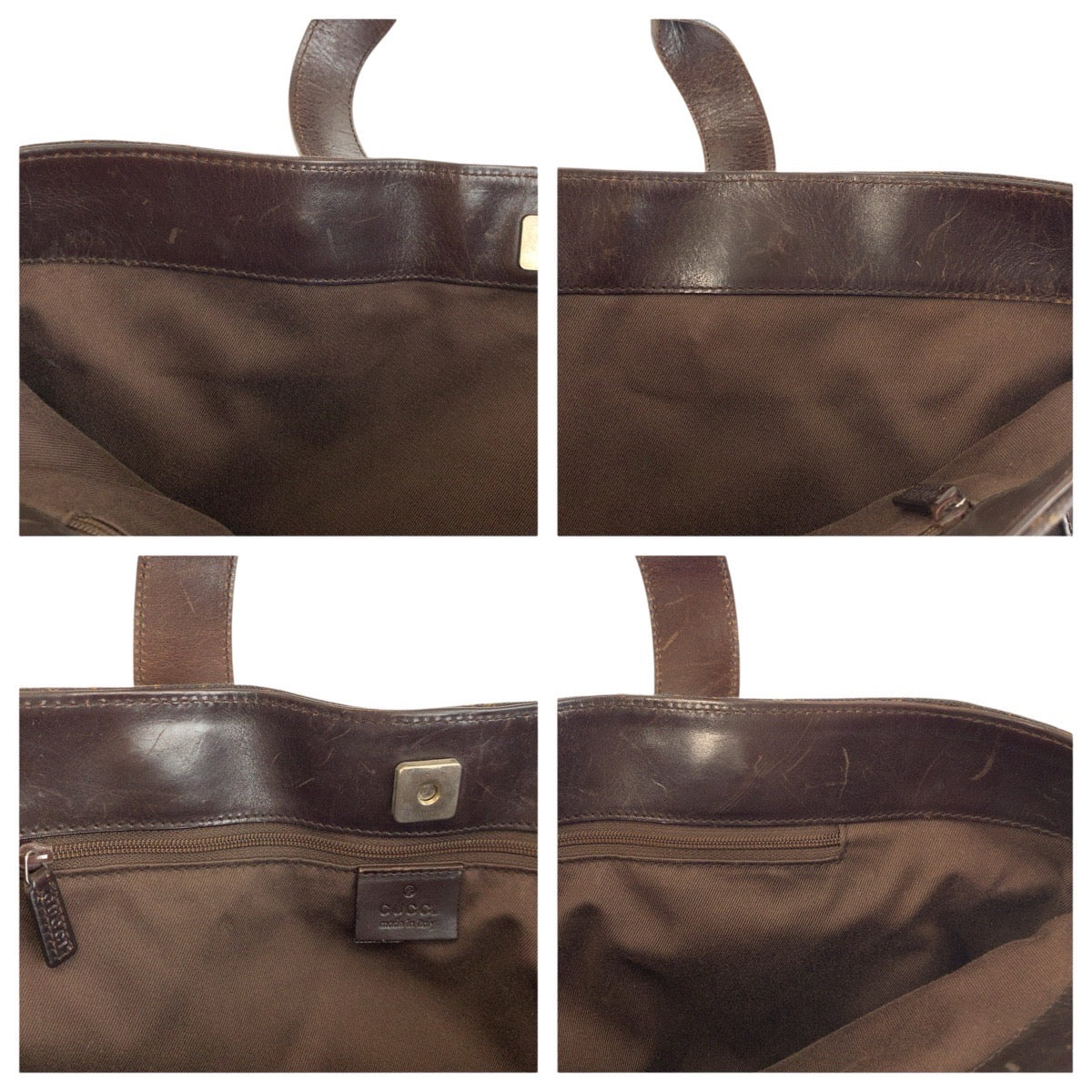 24894
GUCCI グッチ ブラウン GGキャンバス / レザー 73982 トートバッグ ハンドバッグ レディース ABP35