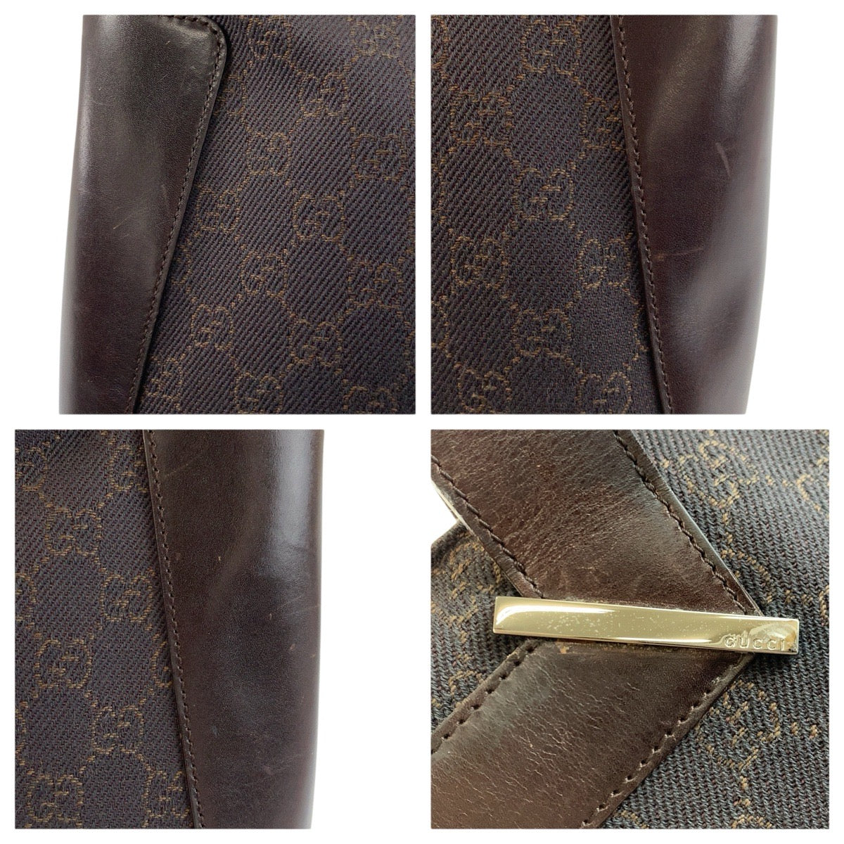 24894
GUCCI グッチ ブラウン GGキャンバス / レザー 73982 トートバッグ ハンドバッグ レディース ABP35