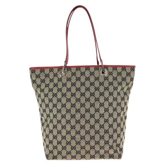 24896
GUCCI グッチ ベージュ レッド ゴールド金具 GGキャンバス / レザー 002 1098 トートバッグ レディース AB28
