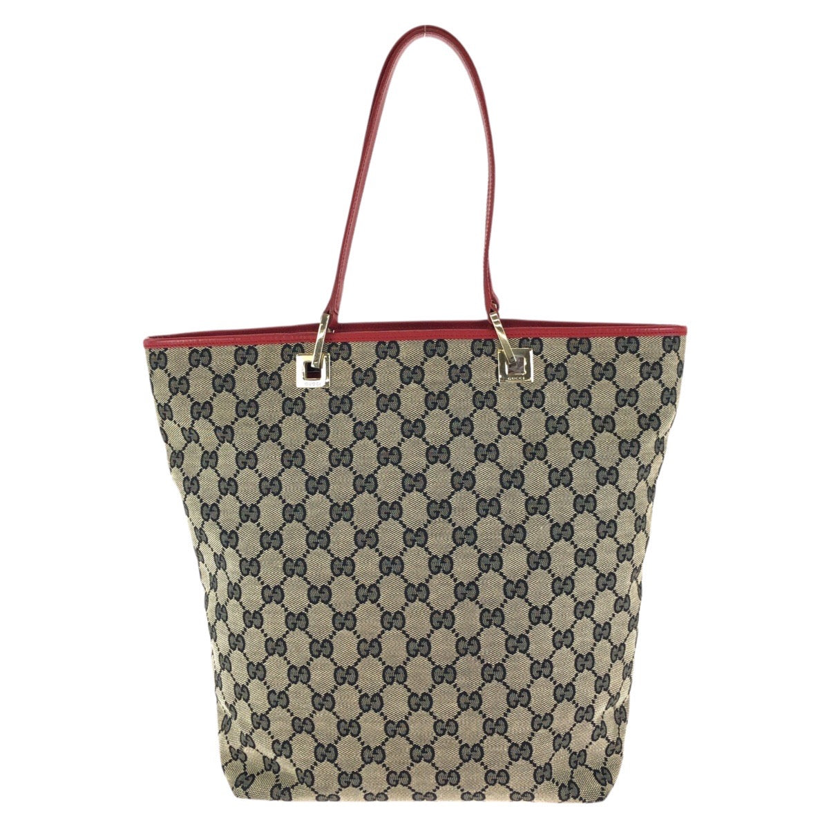 24896
GUCCI グッチ ベージュ レッド ゴールド金具 GGキャンバス / レザー 002 1098 トートバッグ レディース AB28