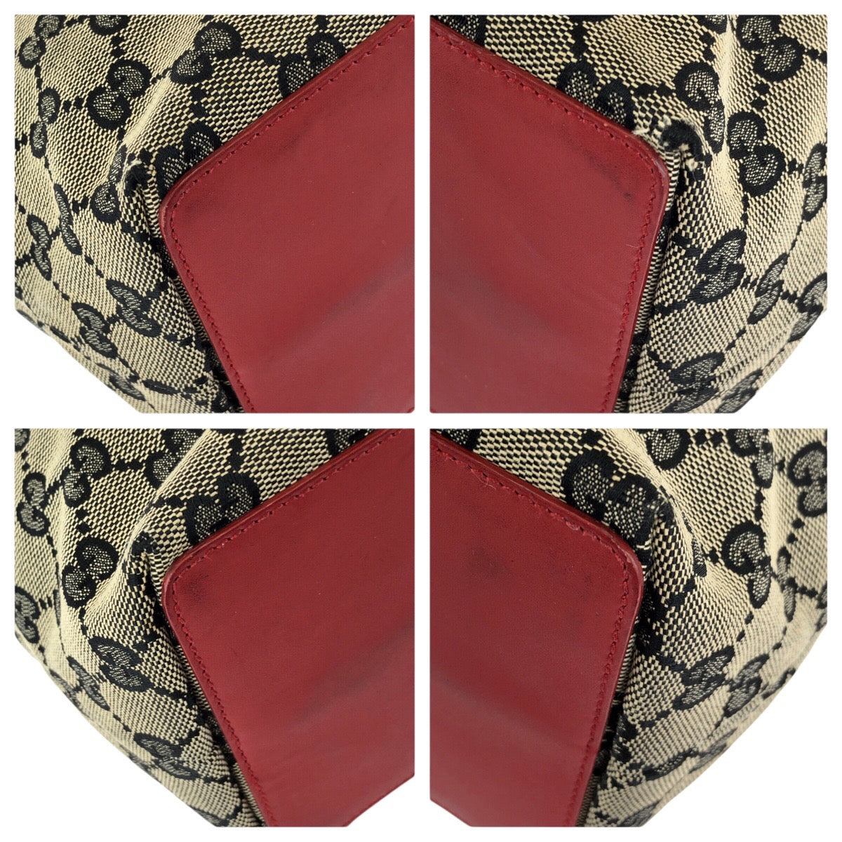 24896
GUCCI グッチ ベージュ レッド ゴールド金具 GGキャンバス / レザー 002 1098 トートバッグ レディース AB28