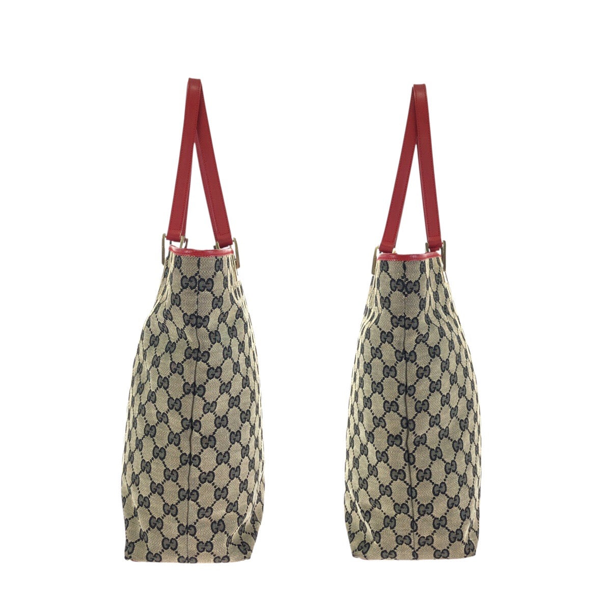 24896
GUCCI グッチ ベージュ レッド ゴールド金具 GGキャンバス / レザー 002 1098 トートバッグ レディース AB28