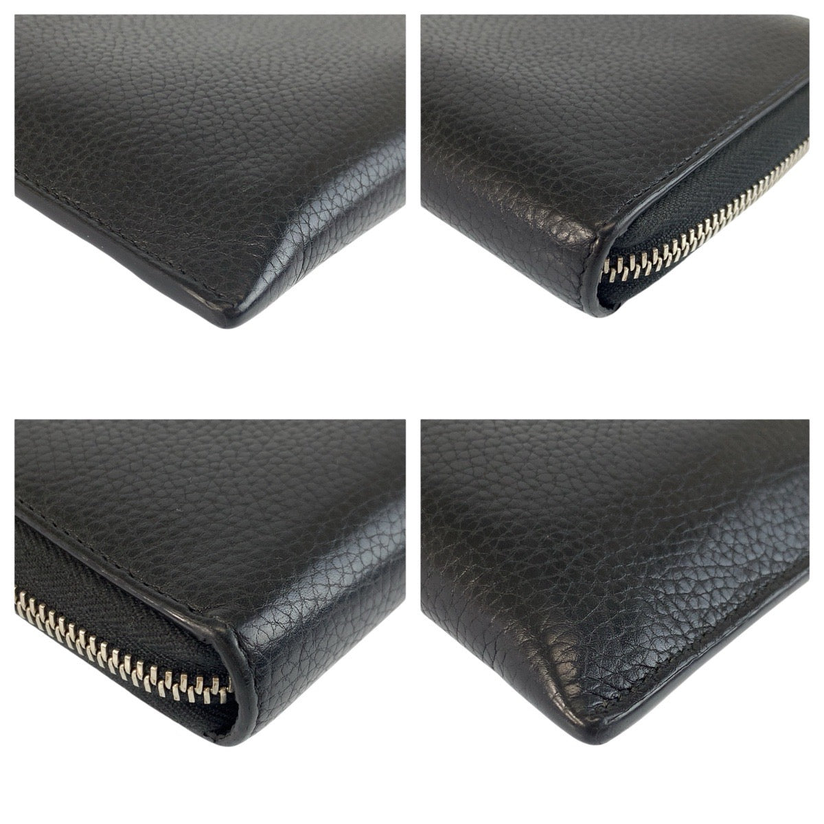24901
GUCCI グッチ GGメタル ブラック 黒 シルバー金具 レザー 597577 長財布 リストウォレット メンズ AB21