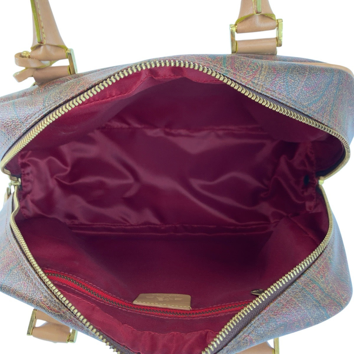 24903
ETRO エトロ ペイズリー柄 ブラウン ゴールド金具 PVC / レザー ハンドバッグ ミニボストンバッグ レディース ABP21