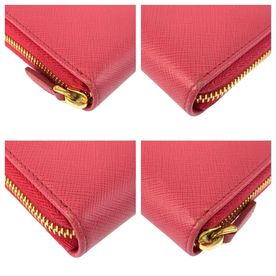 24906
PRADA プラダ サフィアーノ ピンク ゴールド金具 レザー 長財布 ロングウォレット レディース ABP28