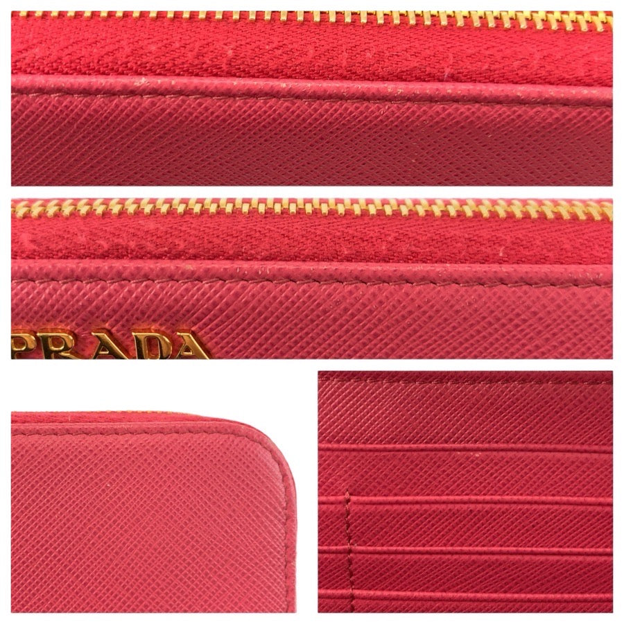 24906
PRADA プラダ サフィアーノ ピンク ゴールド金具 レザー 長財布 ロングウォレット レディース ABP28