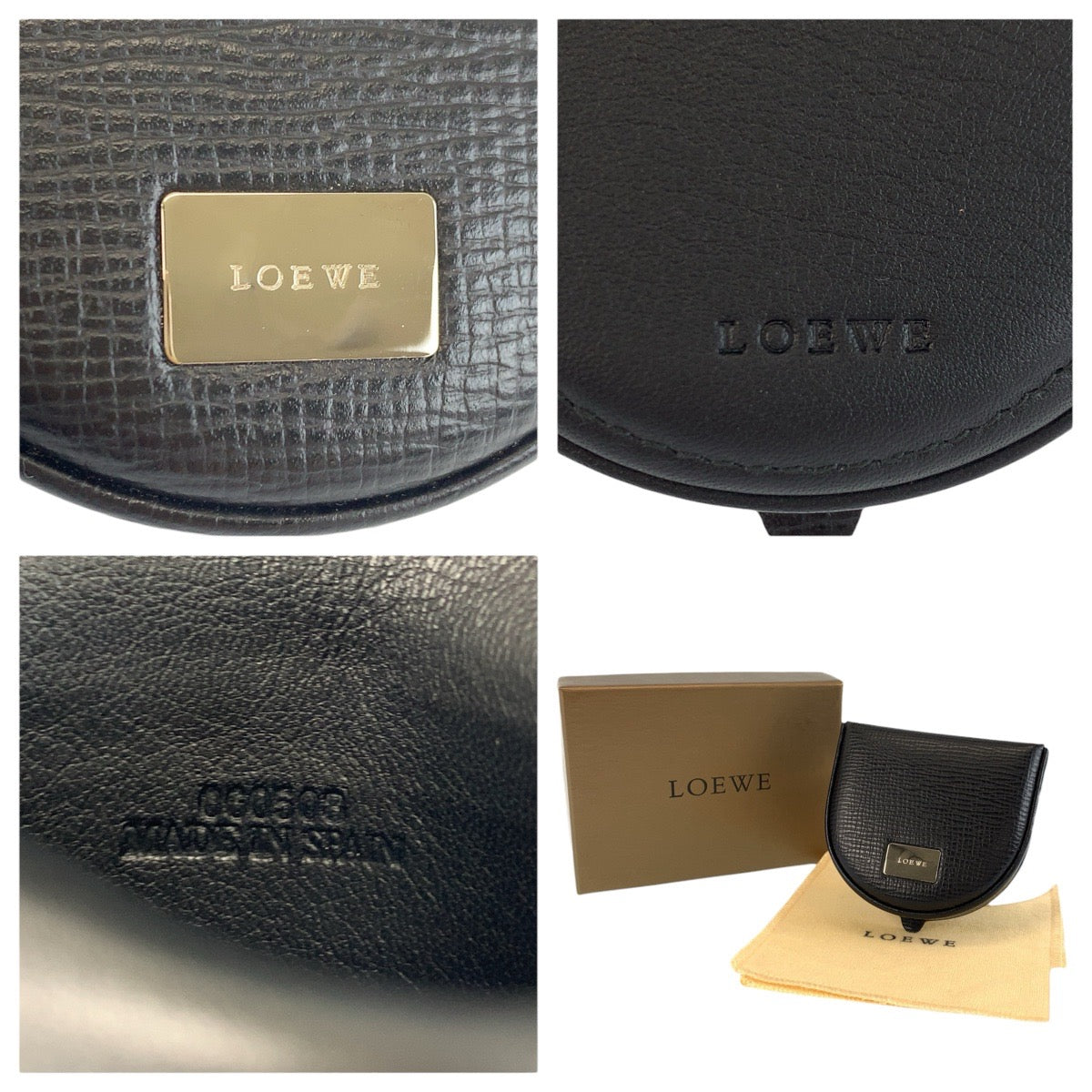 24907
LOEWE ロエベ ヴィンテージ ブラック 黒 シルバー金具 レザー コインケース 小銭入れ メンズ A15