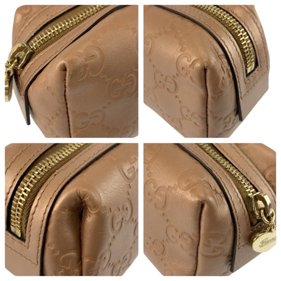 24908
GUCCI グッチ グッチシマ メタリックピンク ピンクベージュ レザー 153228 ポーチ 化粧ポーチ レディース ABP21