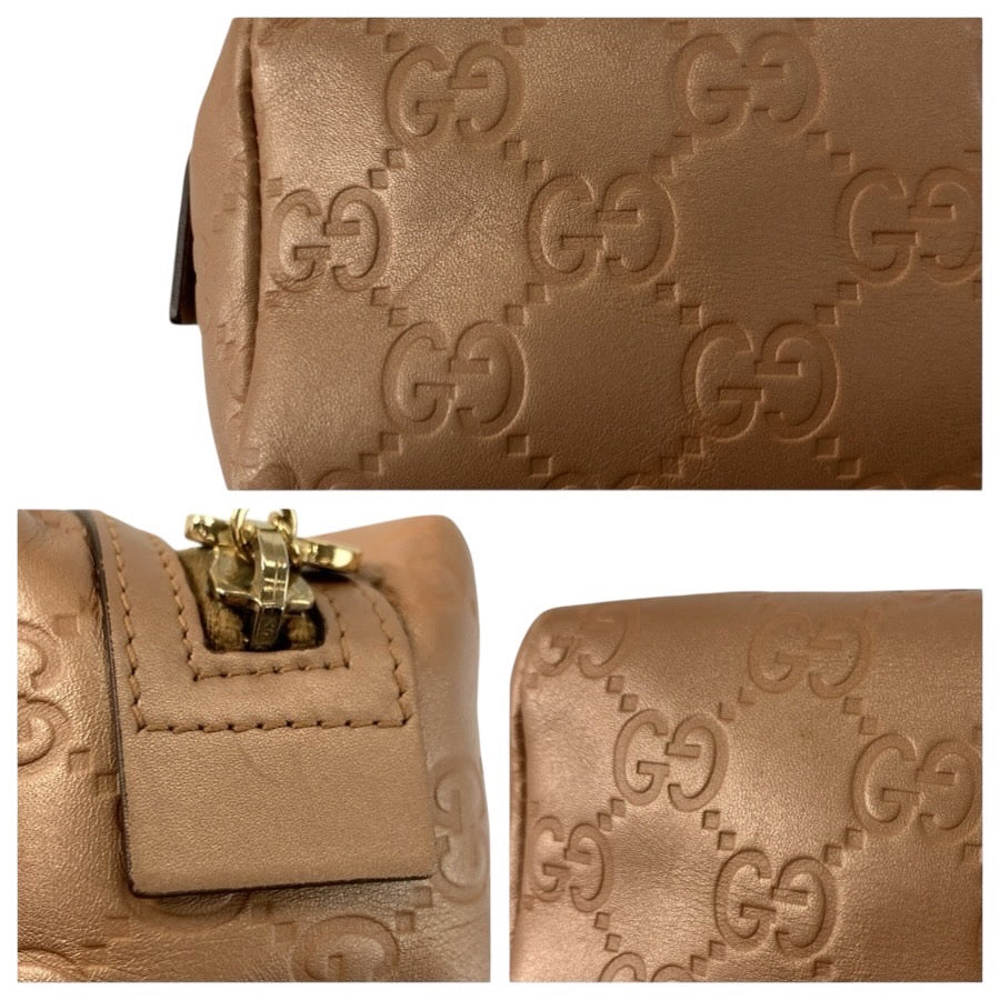 24908
GUCCI グッチ グッチシマ メタリックピンク ピンクベージュ レザー 153228 ポーチ 化粧ポーチ レディース ABP21