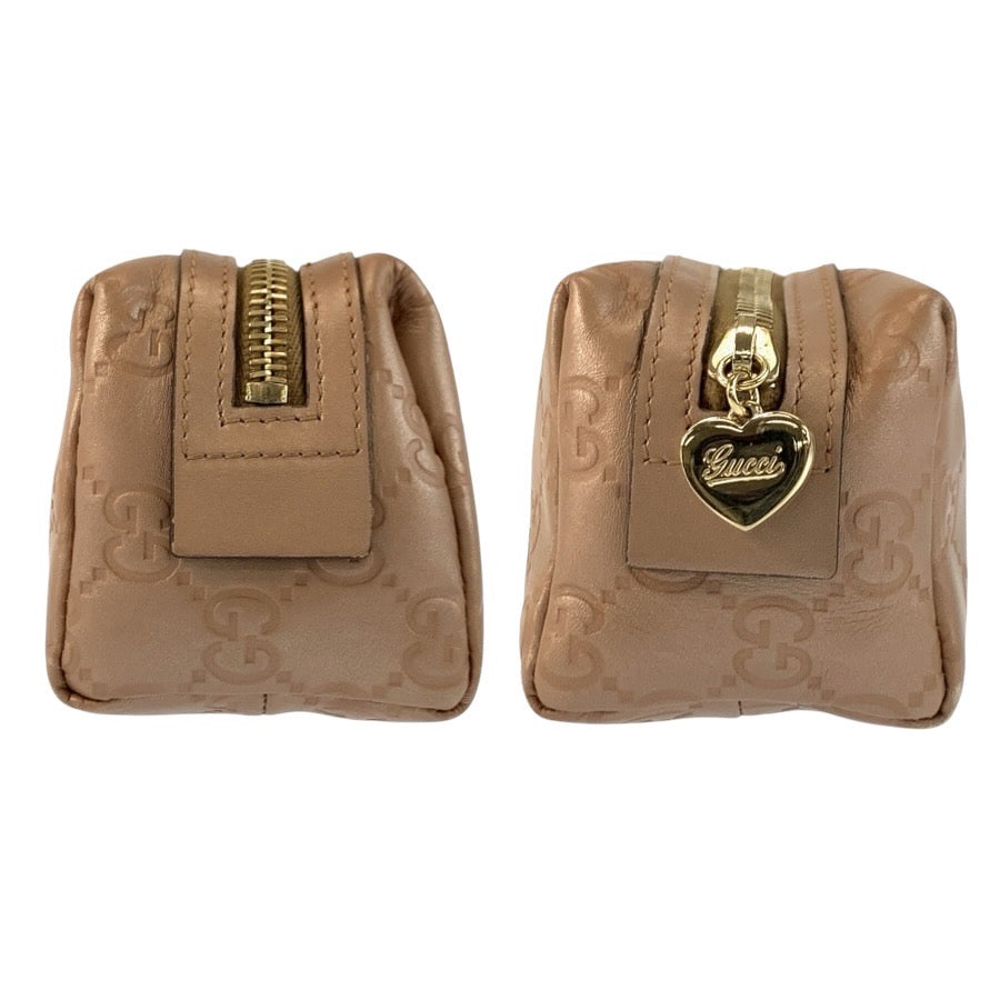 24908
GUCCI グッチ グッチシマ メタリックピンク ピンクベージュ レザー 153228 ポーチ 化粧ポーチ レディース ABP21