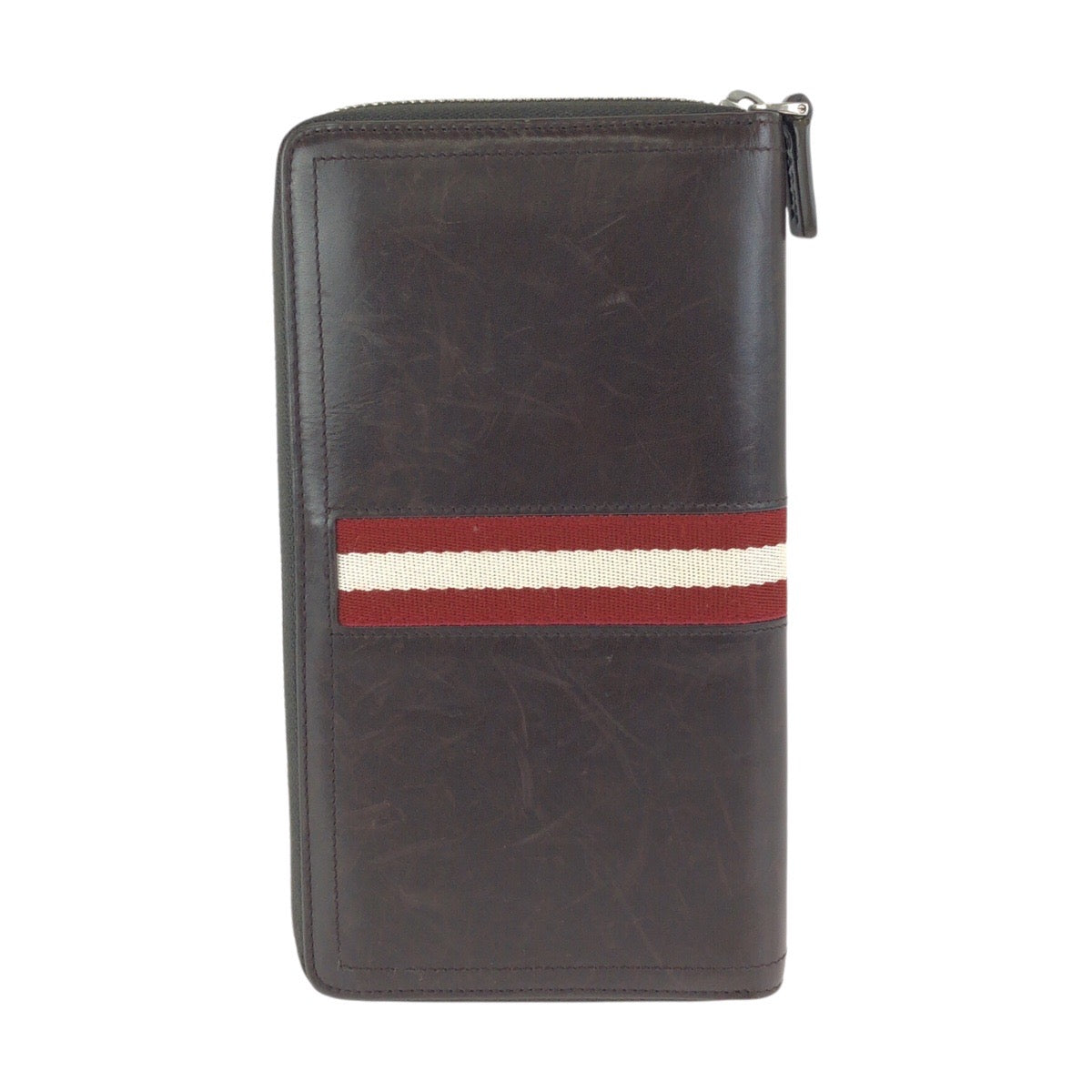 24909
BALLY バリー トレインスポッティング ブラウン シルバー金具 レザー 長財布 ラウンドファスナー メンズ AB8