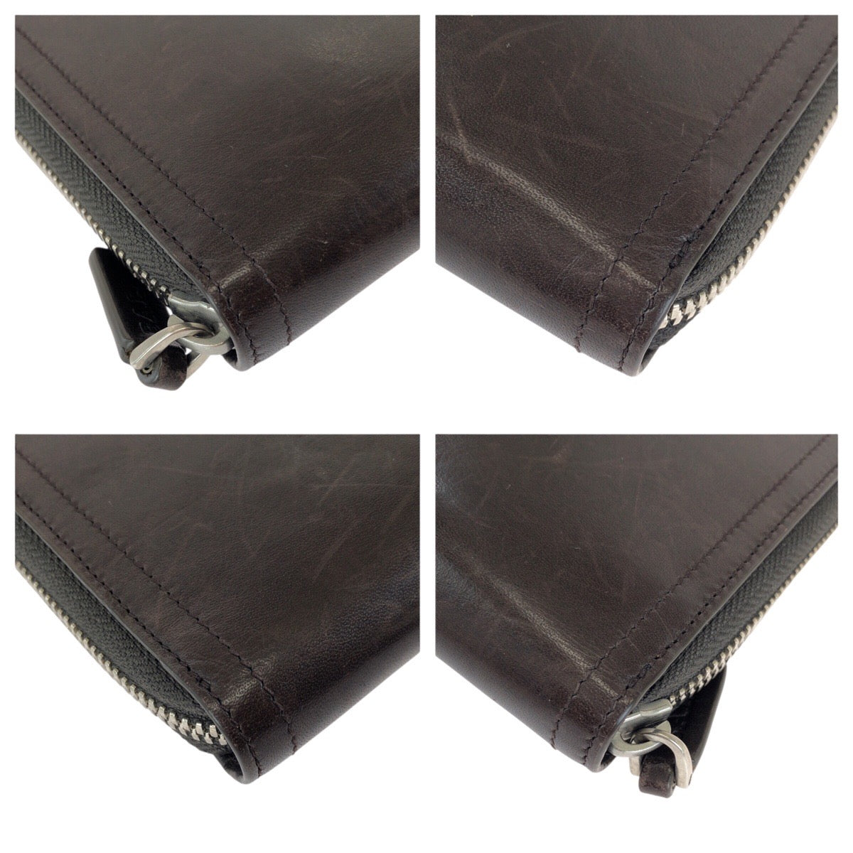 24909
BALLY バリー トレインスポッティング ブラウン シルバー金具 レザー 長財布 ラウンドファスナー メンズ AB8