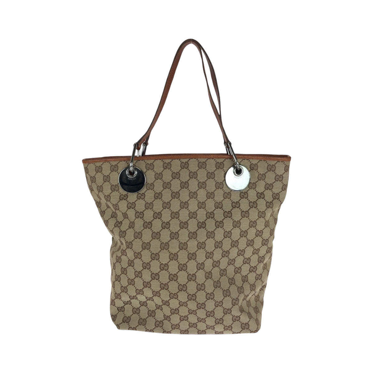 24921
GUCCI グッチ ブラウン シルバー金具 GGキャンバス 120836 トートバッグ ショルダーバッグ レディース A46