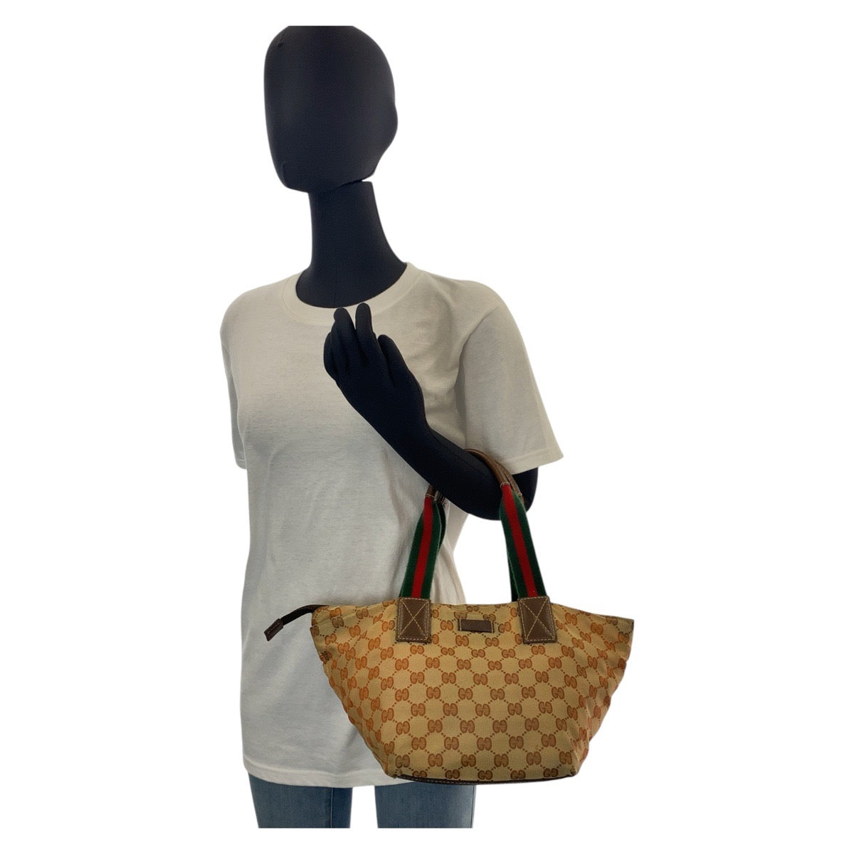 24929
GUCCI グッチ シェリーライン ベージュ ブラウン GGキャンバス / レザー 131228 トートバッグ ハンドバッグ レディース B25