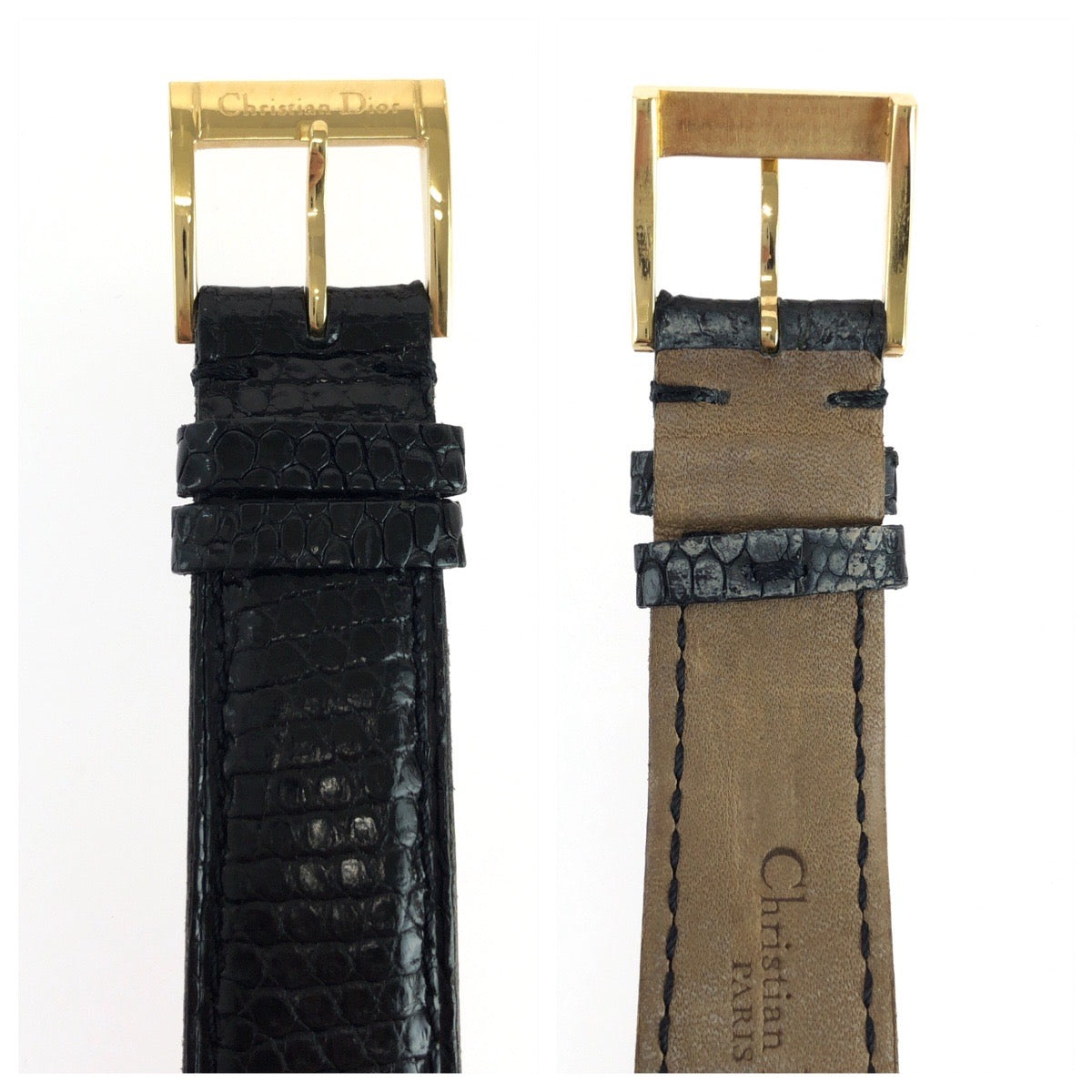 24935
Dior ディオール ヴィンテージ カナージュ クールカレ ブラック 黒 ゴールド金具 ステンレススチール / レザー D82-150 腕時計 クオーツ ブラック文字盤 ABP35