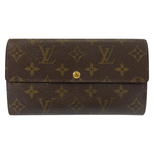 24940
LOUIS VUITTON ルイヴィトン モノグラム ポシェット ポルトモネ クレディ ブラウン ゴールド金具 PVC M61725 長財布 ロングウォレット レディース AB8
