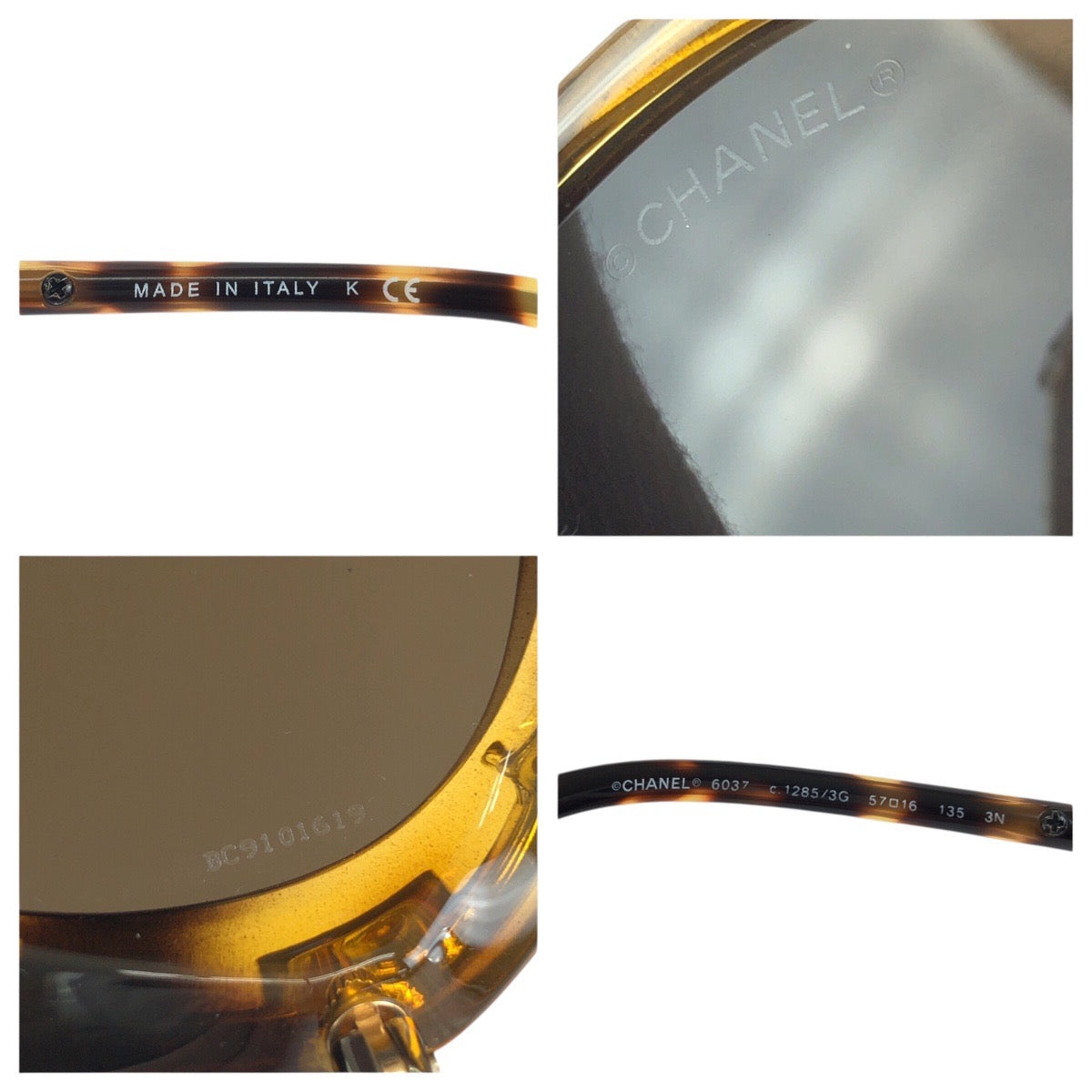 24941
CHANEL シャネル ココマーク ブラウン ゴールド金具 プラスチック / メタル 6037 サングラス 男女兼用 オーバル レディース ABP28