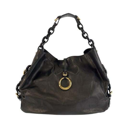 24943
DSQUARED2 ディースクエアード ブラック 黒 ゴールド金具 レザー ショルダーバッグ レディース ABP12