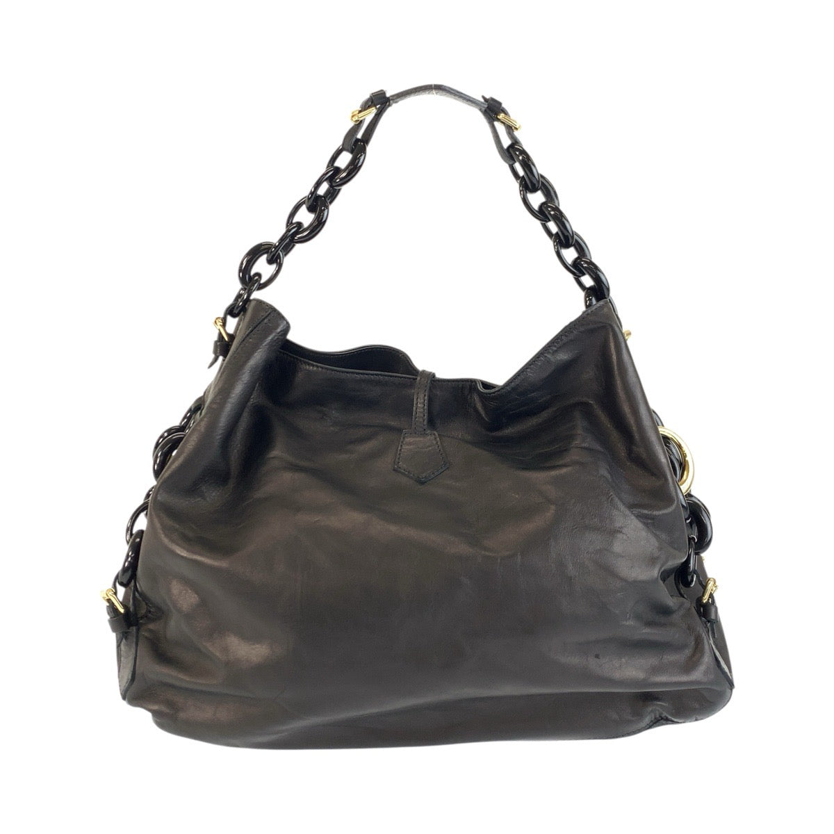 24943
DSQUARED2 ディースクエアード ブラック 黒 ゴールド金具 レザー ショルダーバッグ レディース ABP12