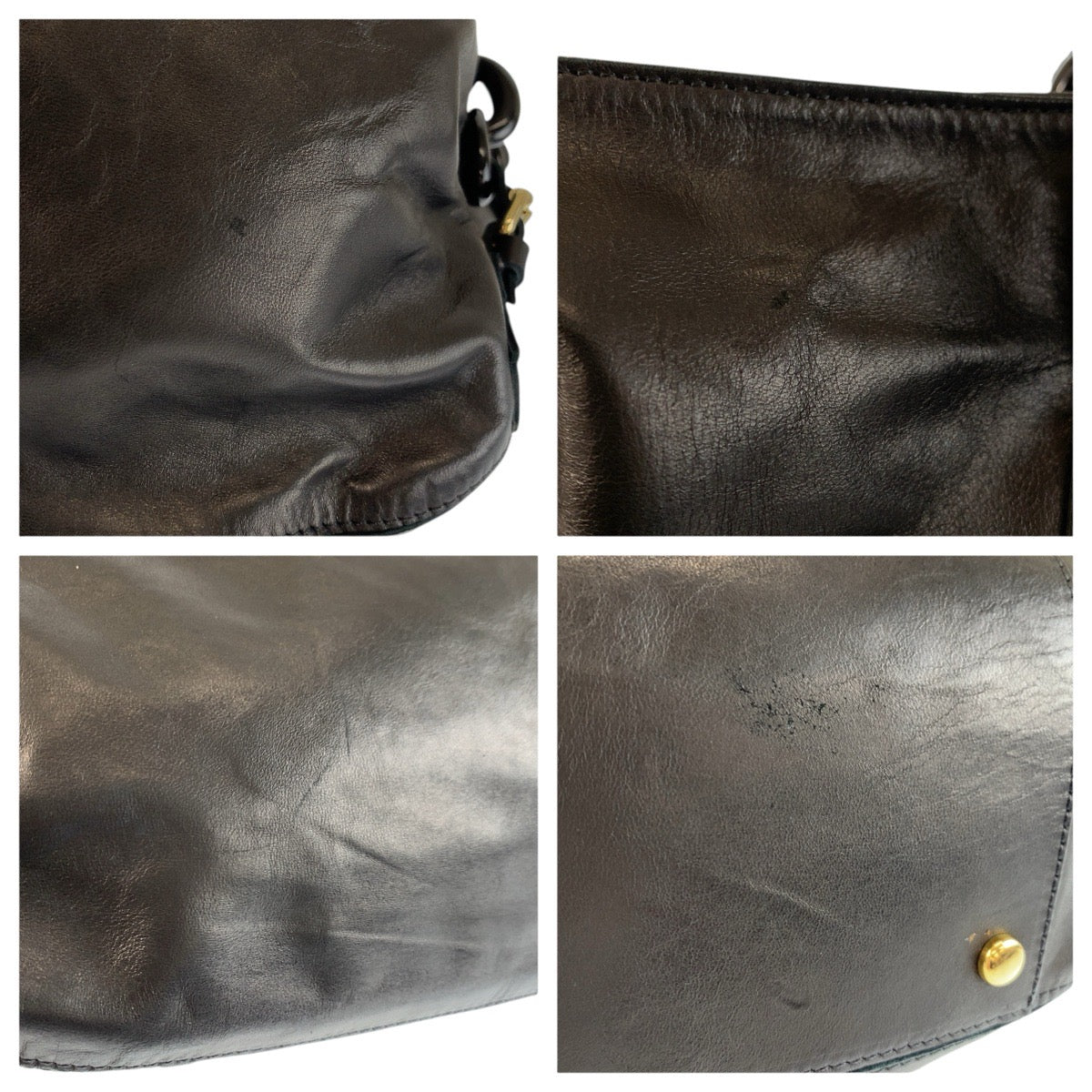 24943
DSQUARED2 ディースクエアード ブラック 黒 ゴールド金具 レザー ショルダーバッグ レディース ABP12