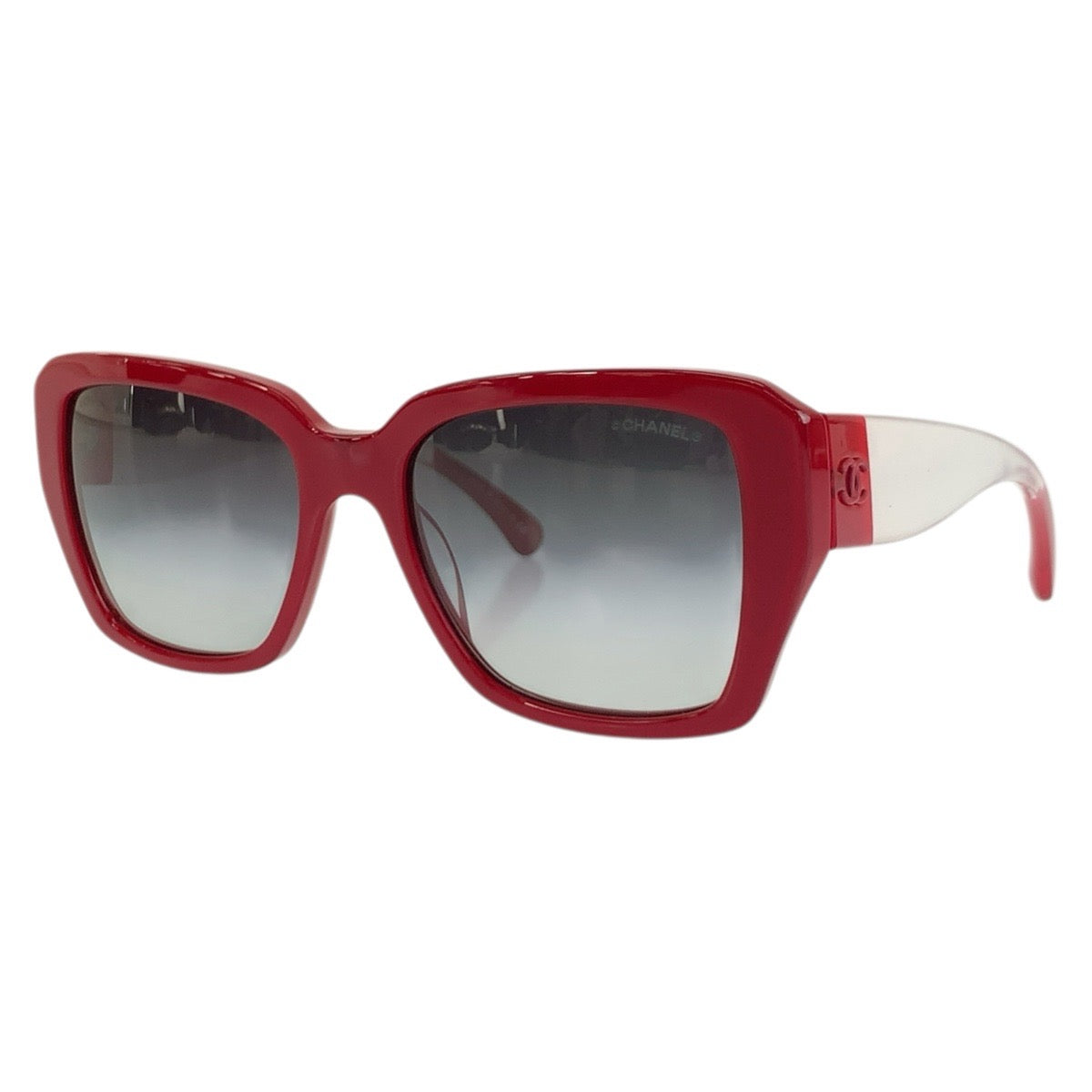 24944
CHANEL シャネル ココマーク レッド プラスチック 5263 C 1343/S6 54□19 140 3N サングラス スクエア レディース ABP35