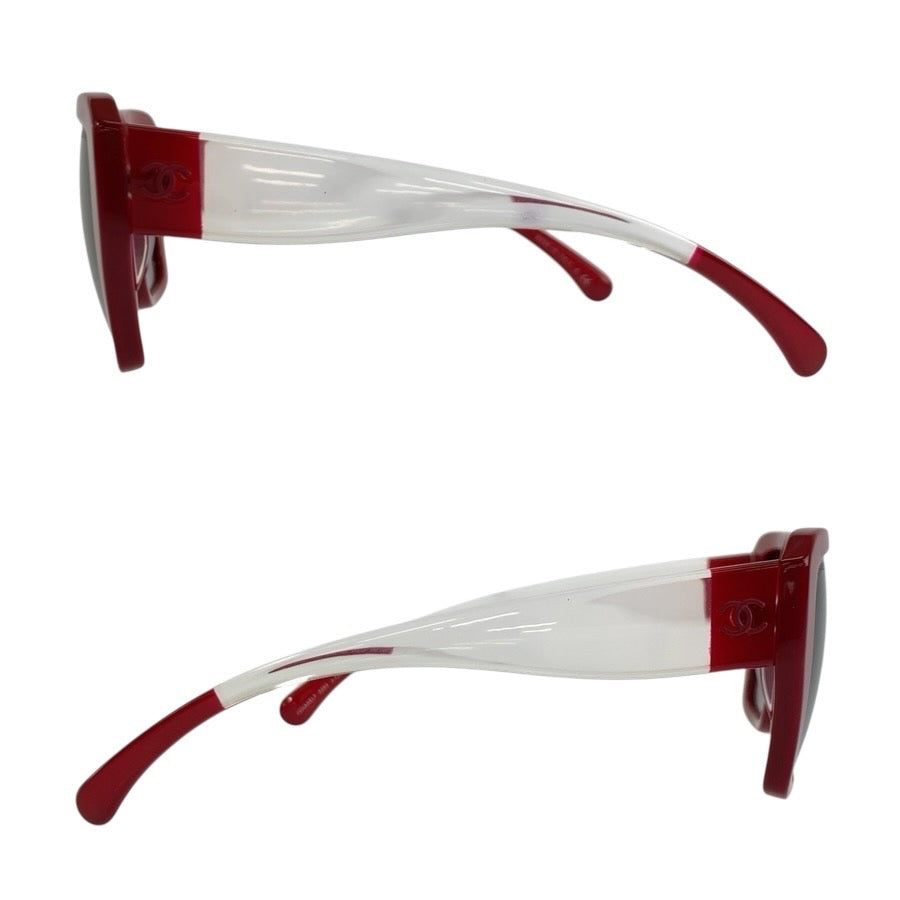 24944
CHANEL シャネル ココマーク レッド プラスチック 5263 C 1343/S6 54□19 140 3N サングラス スクエア レディース ABP35