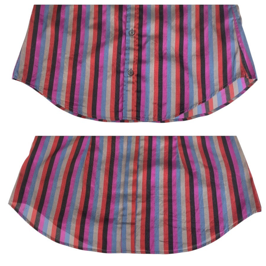 24946
GUCCI グッチ サイズ38 マルチカラー シルク 長袖シャツ ストライプシャツ レディース ABP12