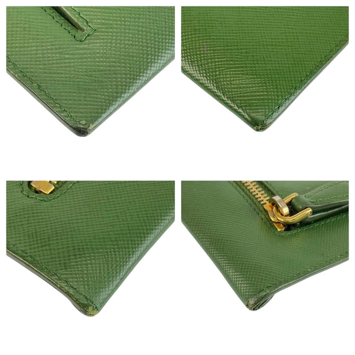 24948
PRADA プラダ サフィアーノ エンベロープ グリーン ゴールド金具 レザー 長財布 ロングウォレット レディース AB8