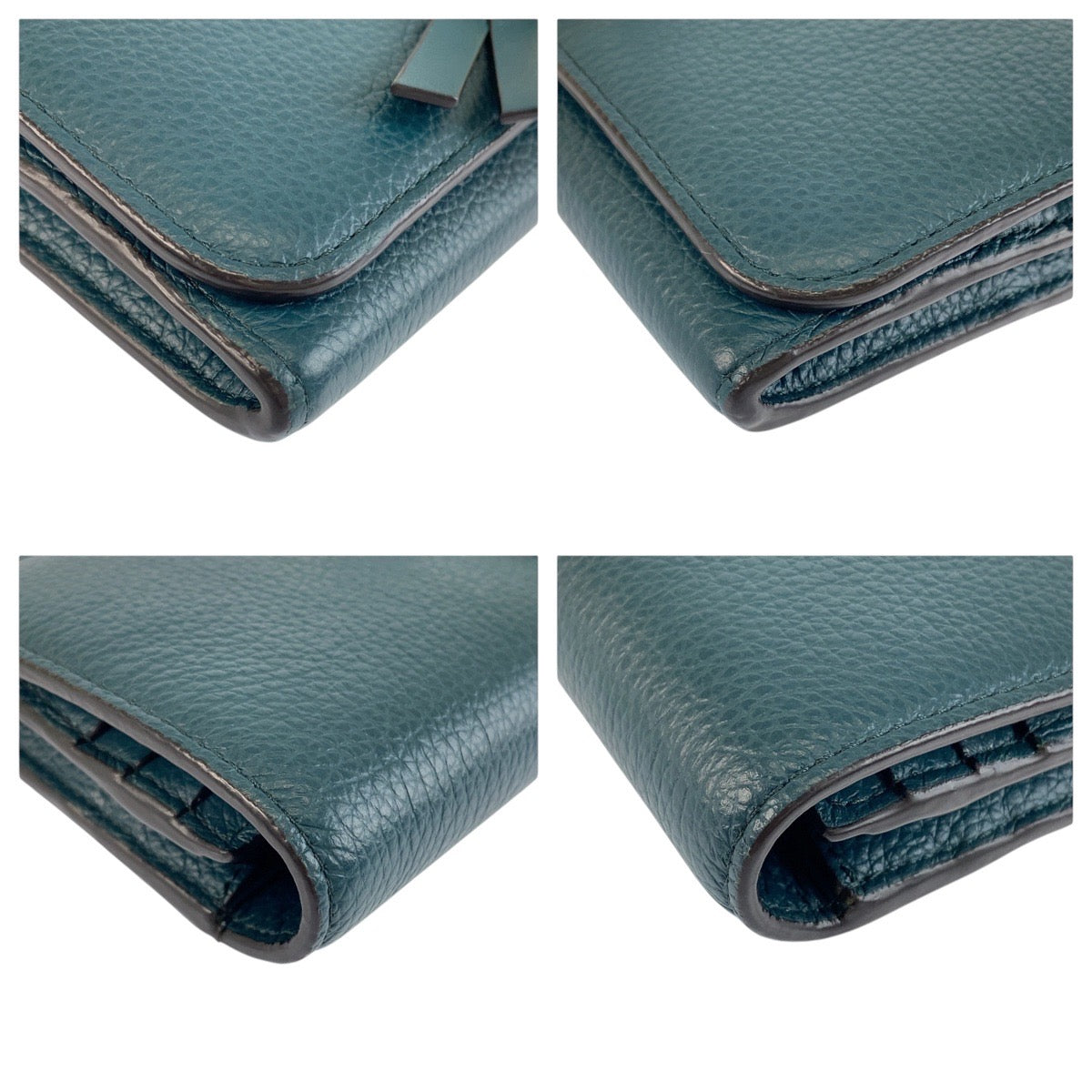 24949
Chloe クロエ アルファベット フラップ ウォレット グリーン ゴールド金具 レザー 長財布 ロングウォレット レディース A12