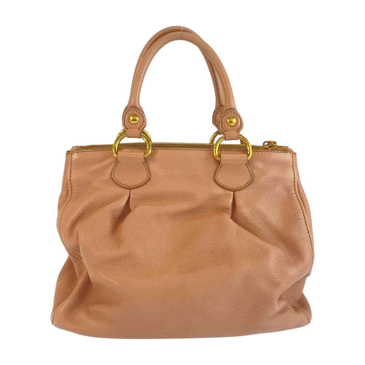 24951
MIUMIU ミュウミュウ ピンク ベージュ ゴールド金具 レザー ハンドバッグ ショルダーバッグ 2WAY レディース ABP35