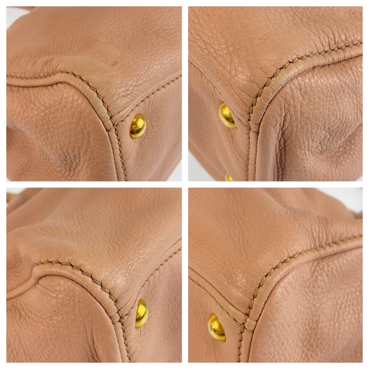 24951
MIUMIU ミュウミュウ ピンク ベージュ ゴールド金具 レザー ハンドバッグ ショルダーバッグ 2WAY レディース ABP35