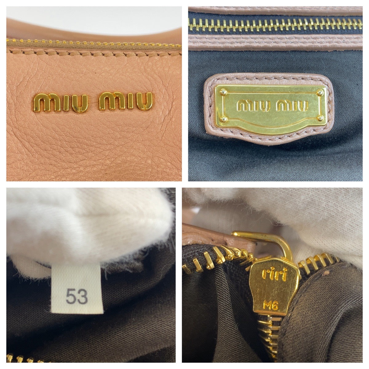 24951
MIUMIU ミュウミュウ ピンク ベージュ ゴールド金具 レザー ハンドバッグ ショルダーバッグ 2WAY レディース ABP35