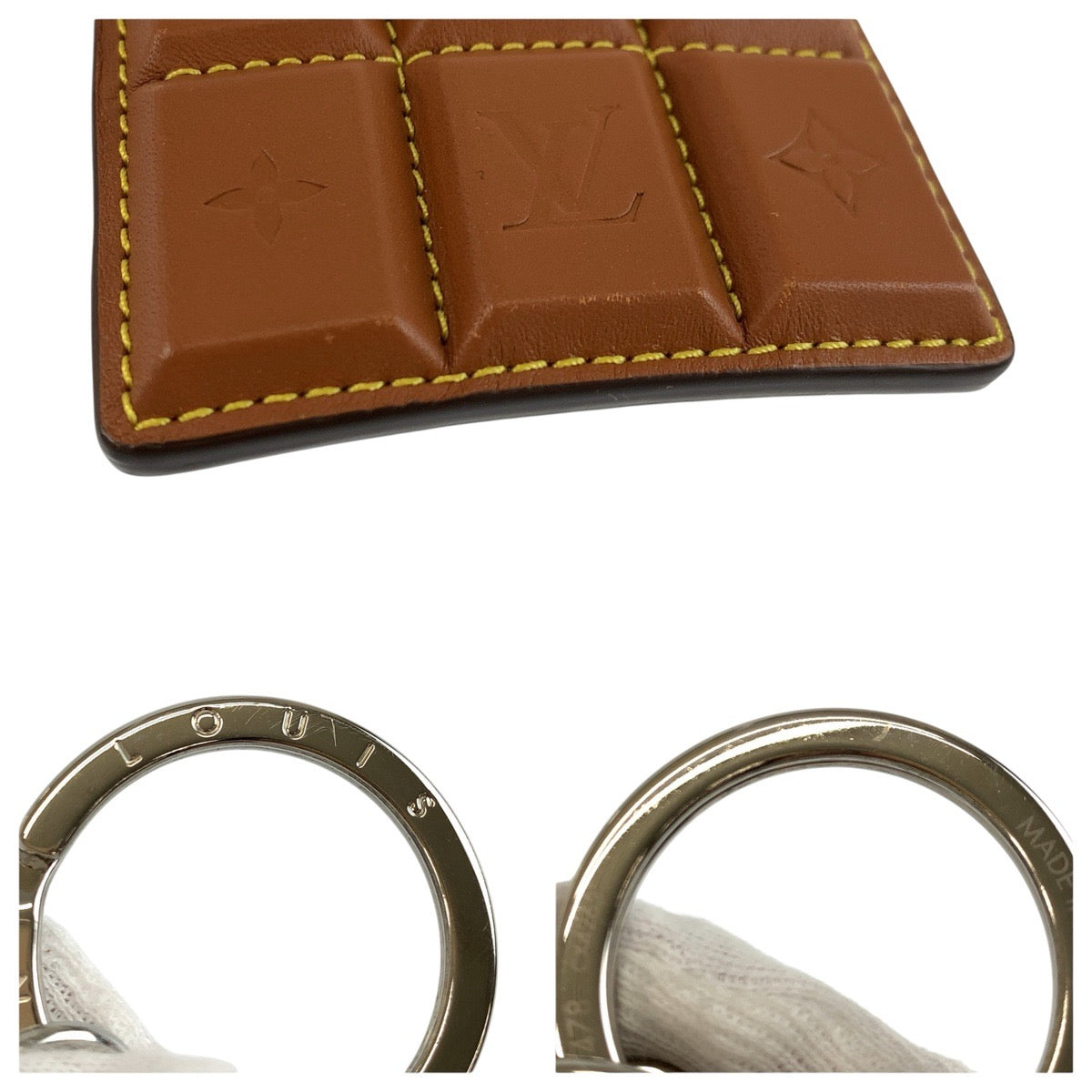 24952
LOUIS VUITTON ルイヴィトン モノグラム LVチョコレートバー ブラウン シルバー金具 レザー M01478 チャーム バッグチャーム レディース SA58