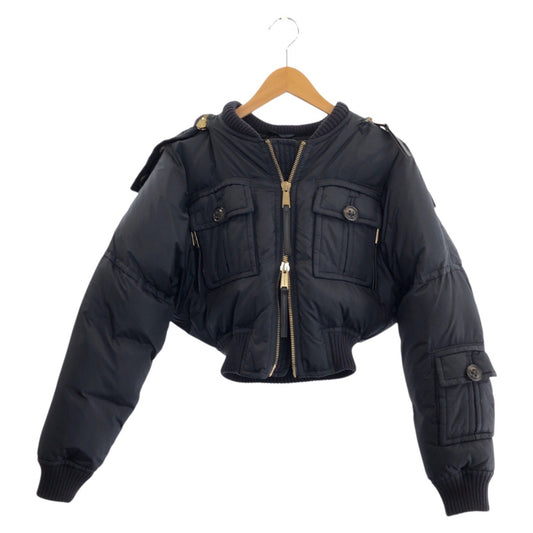 24962
DSQUARED2 ディースクエアード Military Chic リップストップ サイズ38 ネイビー ゴールド金具 ナイロン ダウンジャケット レディース ABP20